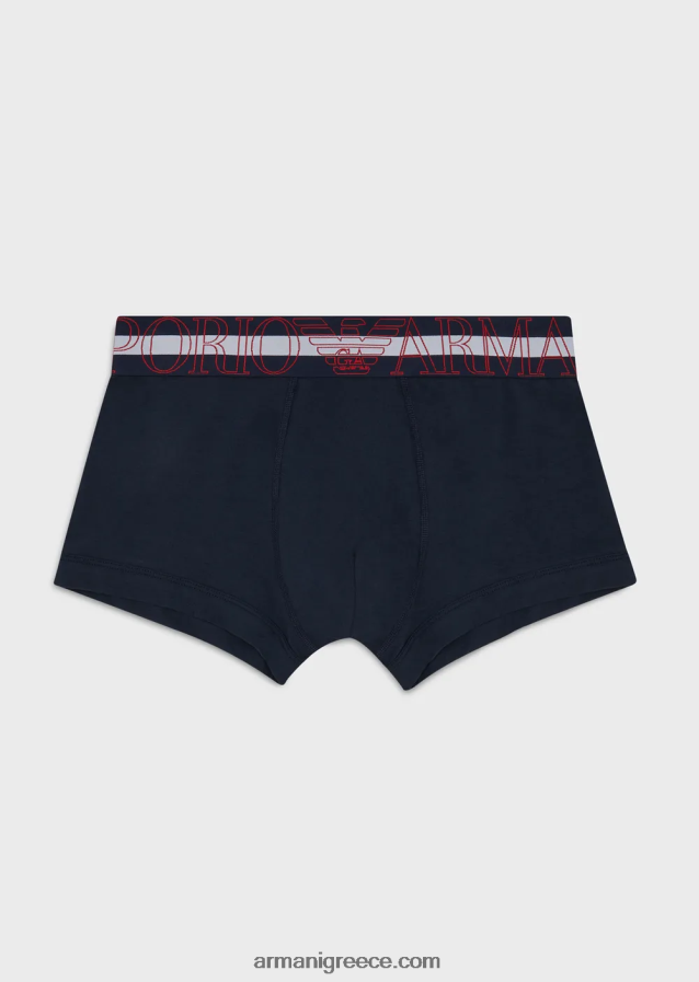 άνδρες Armani σλιπ μποξερ από οργανικό βαμβάκι με μεγάλο λογότυπο 4046R61773 ναυτικό μπλε
