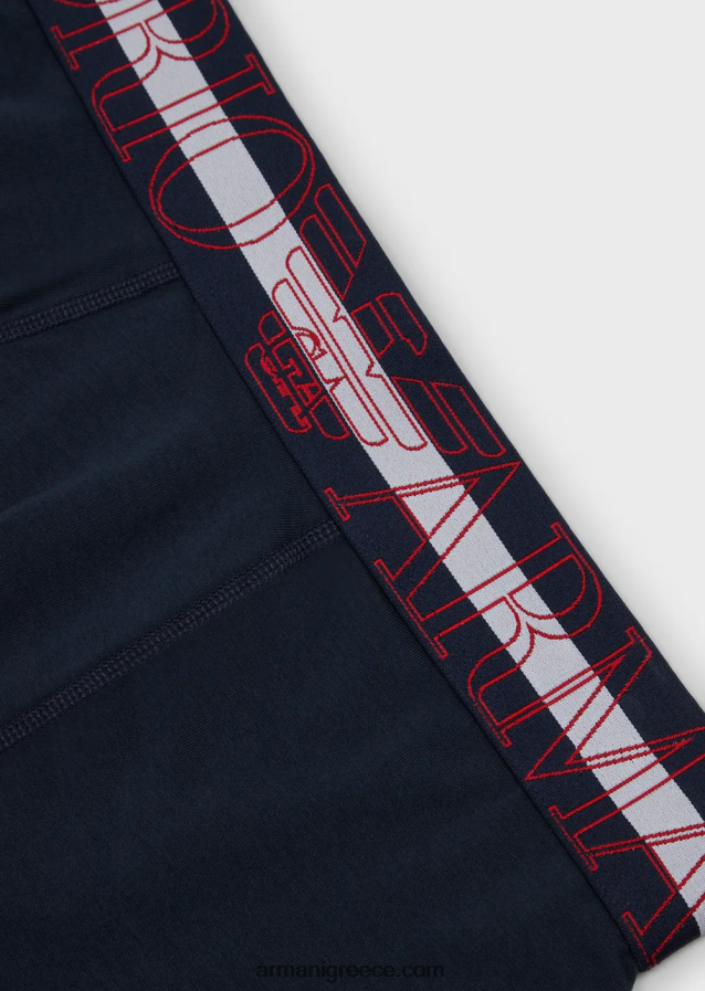 άνδρες Armani σλιπ μποξερ από οργανικό βαμβάκι με μεγάλο λογότυπο 4046R61773 ναυτικό μπλε