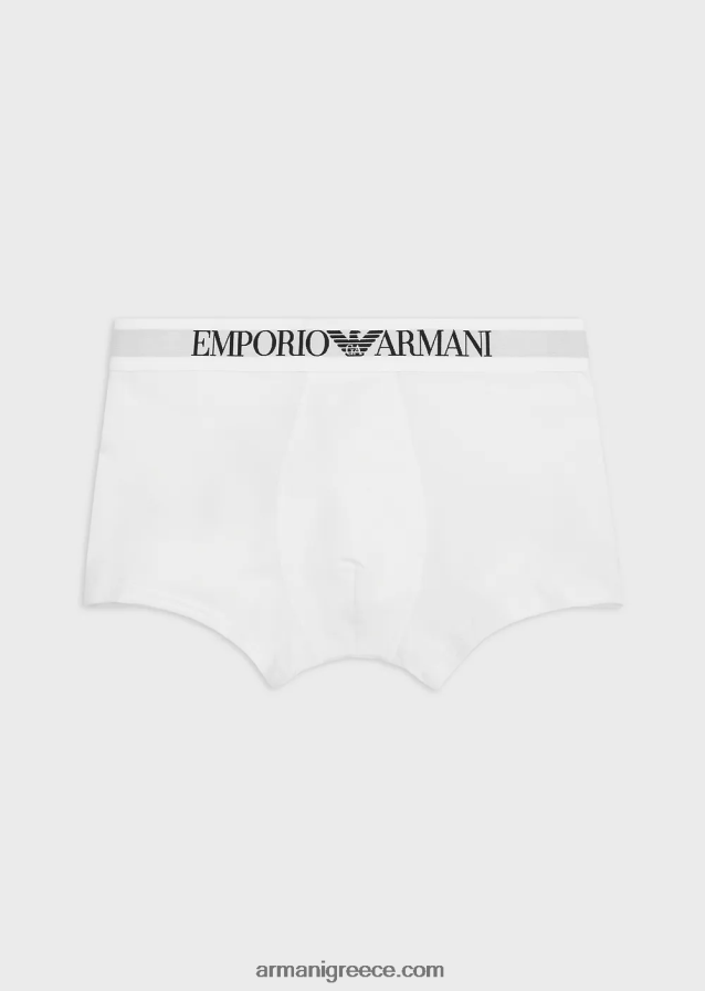 άνδρες Armani βασικό μποξεράκι με λογότυπο στη μέση 4046R61776 άσπρο