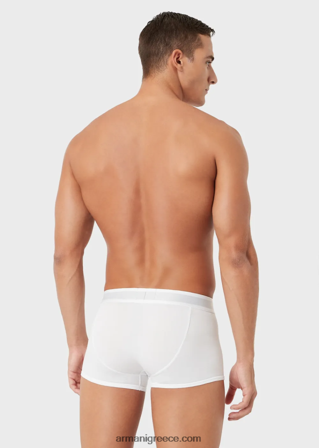 άνδρες Armani βασικό μποξεράκι με λογότυπο στη μέση 4046R61776 άσπρο