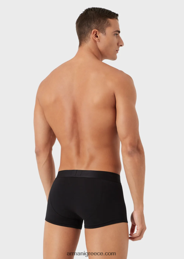 άνδρες Armani βασικό μποξεράκι με λογότυπο στη μέση 4046R61777 μαύρος