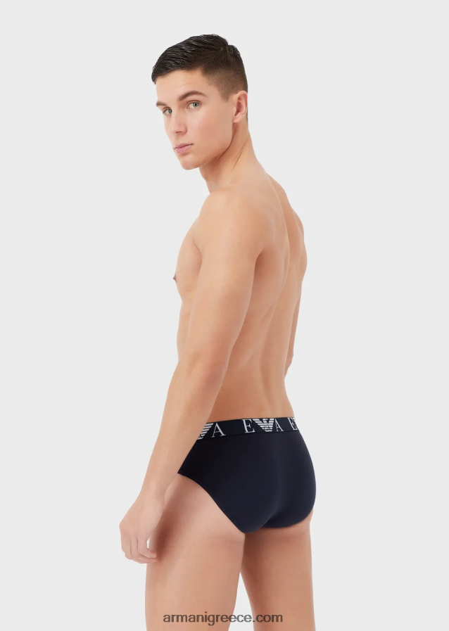 άνδρες Armani τριών σλιπ με έντονο μονόγραμμα λογότυπο στη μέση 4046R61785 μπλε