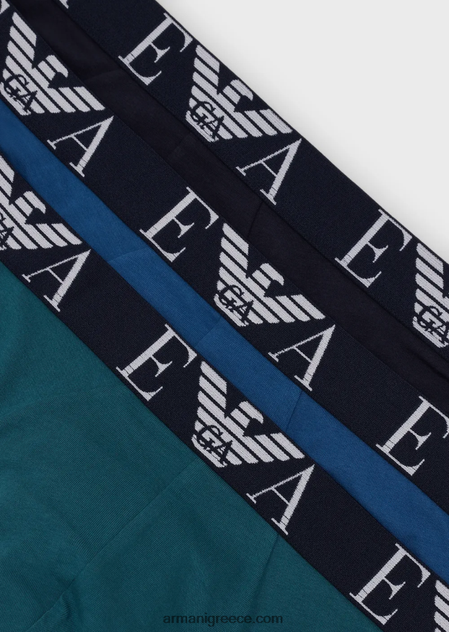 άνδρες Armani τριών σλιπ με έντονο μονόγραμμα λογότυπο στη μέση 4046R61785 μπλε