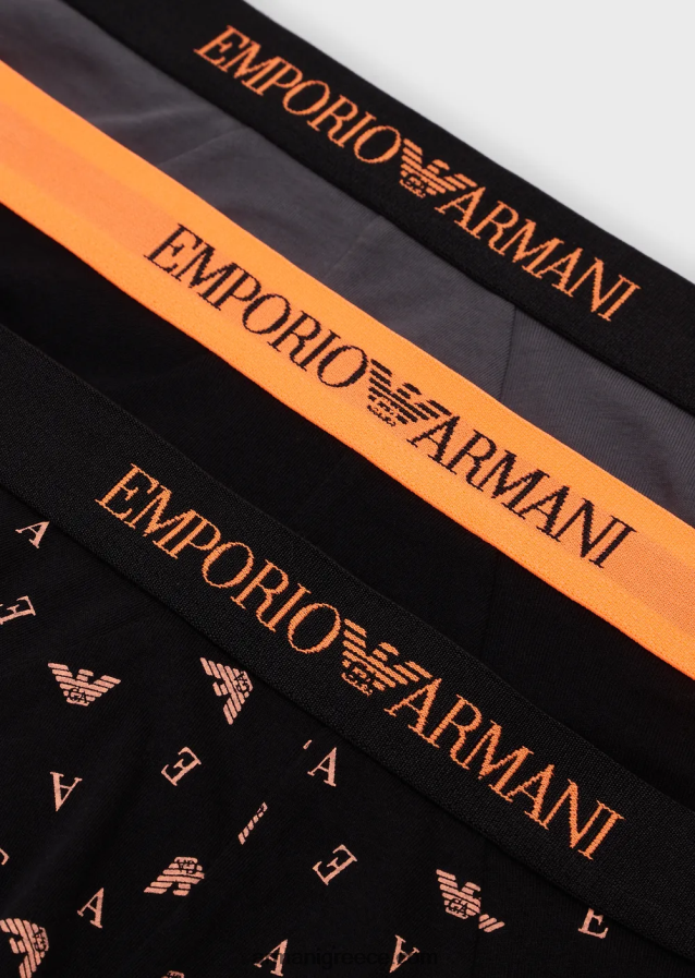 άνδρες Armani τριών σλιπ από καθαρό βαμβάκι 4046R61788 μαύρος