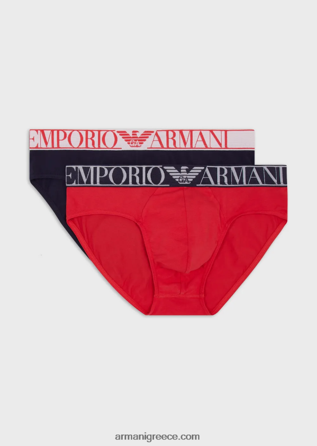 άνδρες Armani δύο σετ σλιπ με λογότυπο αντοχής 4046R61789 μπλε