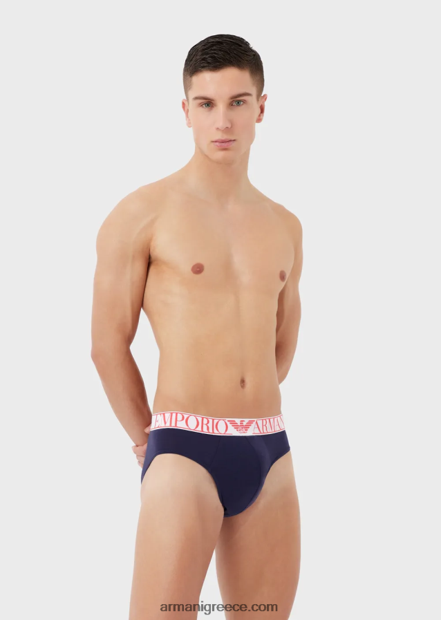 άνδρες Armani δύο σετ σλιπ με λογότυπο αντοχής 4046R61789 μπλε