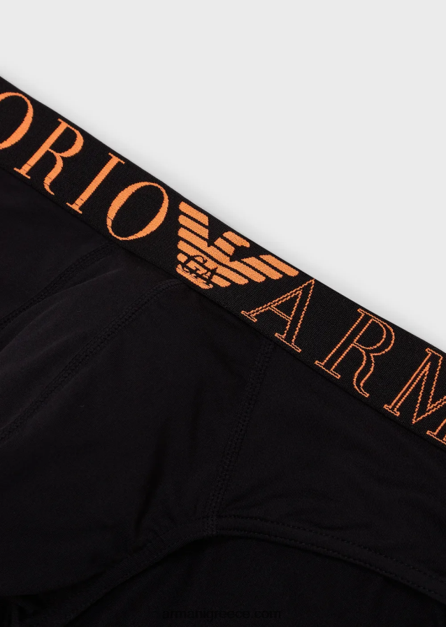 άνδρες Armani Σλιπ από μικροΐνες με λογότυπο στη μέση 4046R61793 μαύρος