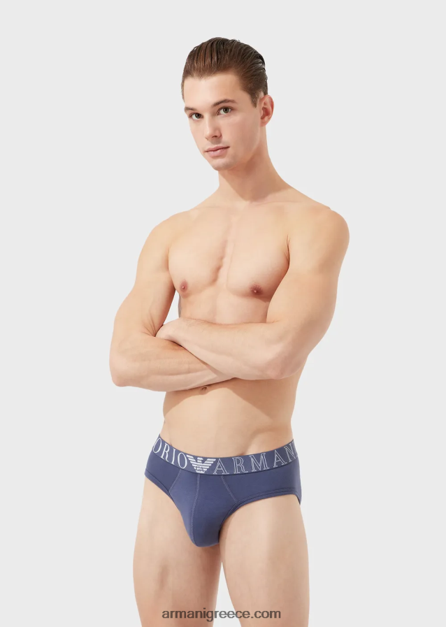 άνδρες Armani Σλιπ από οργανικό βαμβάκι με νέο εικονίδιο λογότυπο 4046R61794 τζην