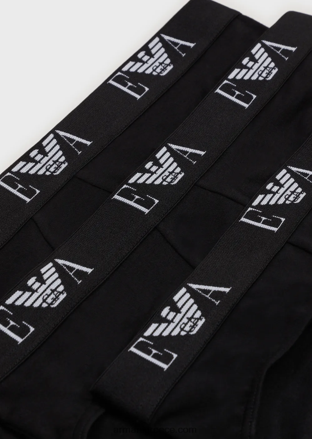 άνδρες Armani τριών σλιπ με βασικό μονόγραμμα λογότυπο 4046R61798 μαύρος