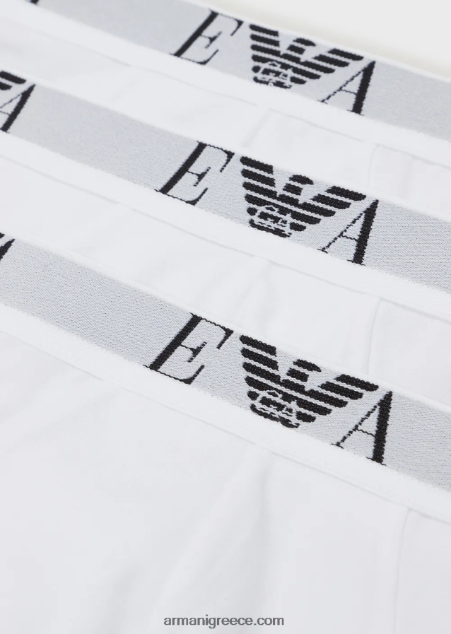 άνδρες Armani τριών σλιπ με βασικό μονόγραμμα λογότυπο 4046R61800 άσπρο