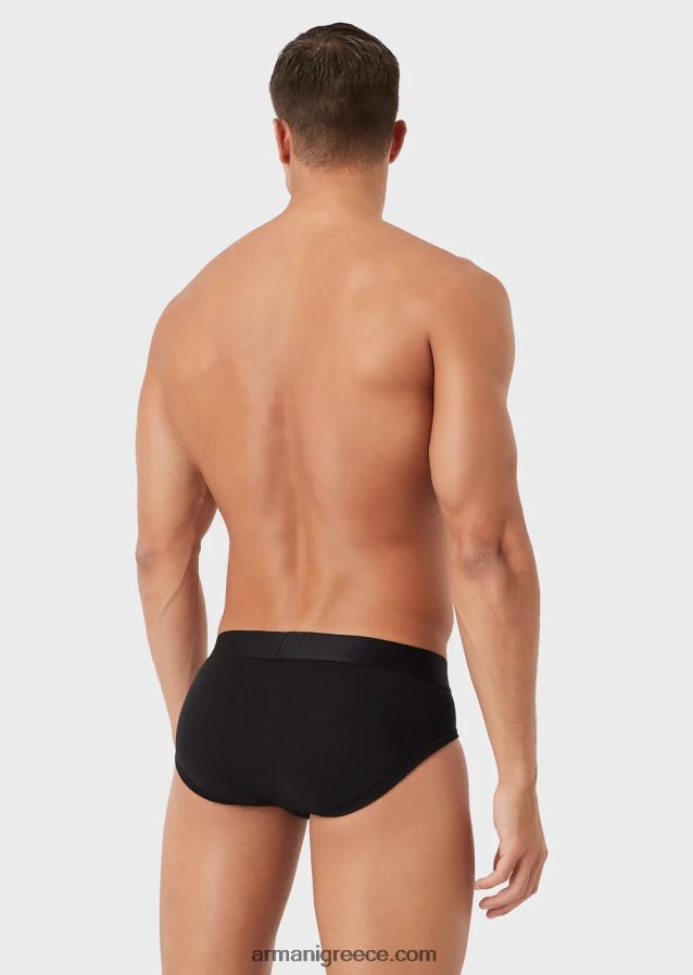 άνδρες Armani βασικό σλιπ με λογότυπο στη μέση 4046R61801 άσπρο