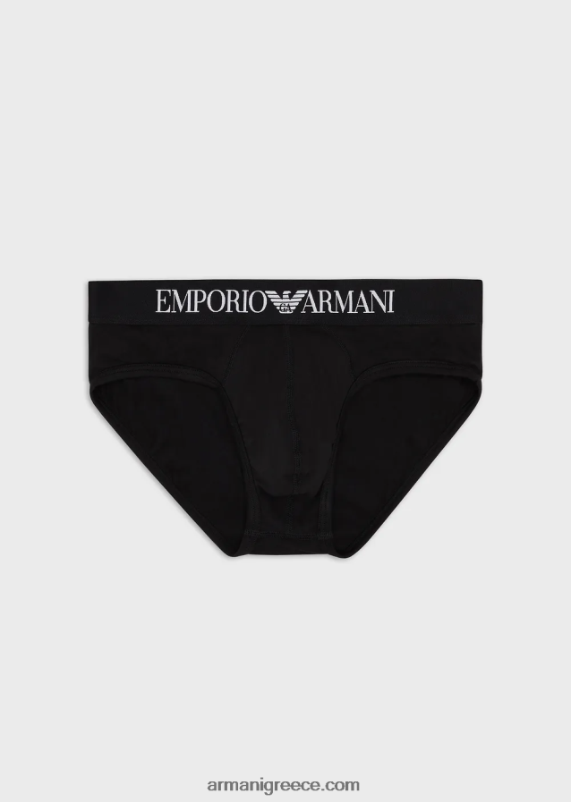 άνδρες Armani βασικό σλιπ με λογότυπο στη μέση 4046R61802 μαύρος