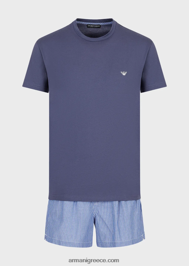 άνδρες Armani Πυτζάμες μπόξερ μοτίβο ζακάρ 4046R61806 avio