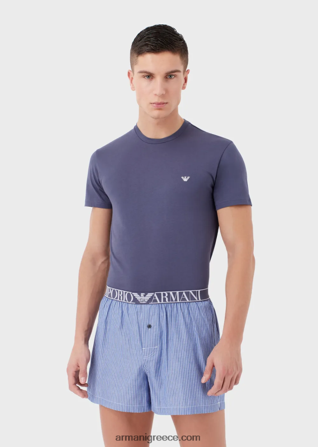 άνδρες Armani Πυτζάμες μπόξερ μοτίβο ζακάρ 4046R61806 avio