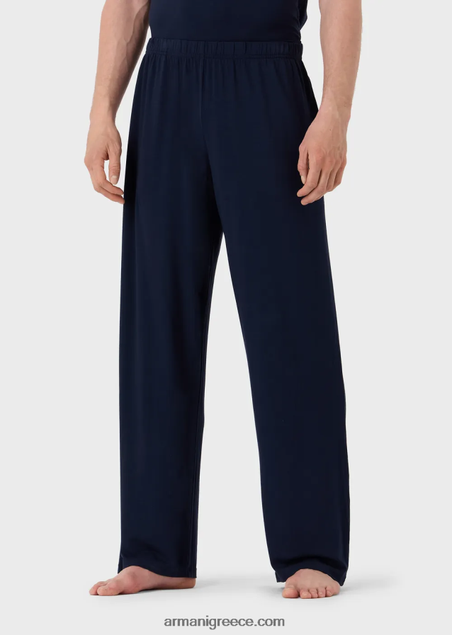 άνδρες Armani παντελόνι σαλονιού βισκόζης 4046R61809 ναυτικό μπλε