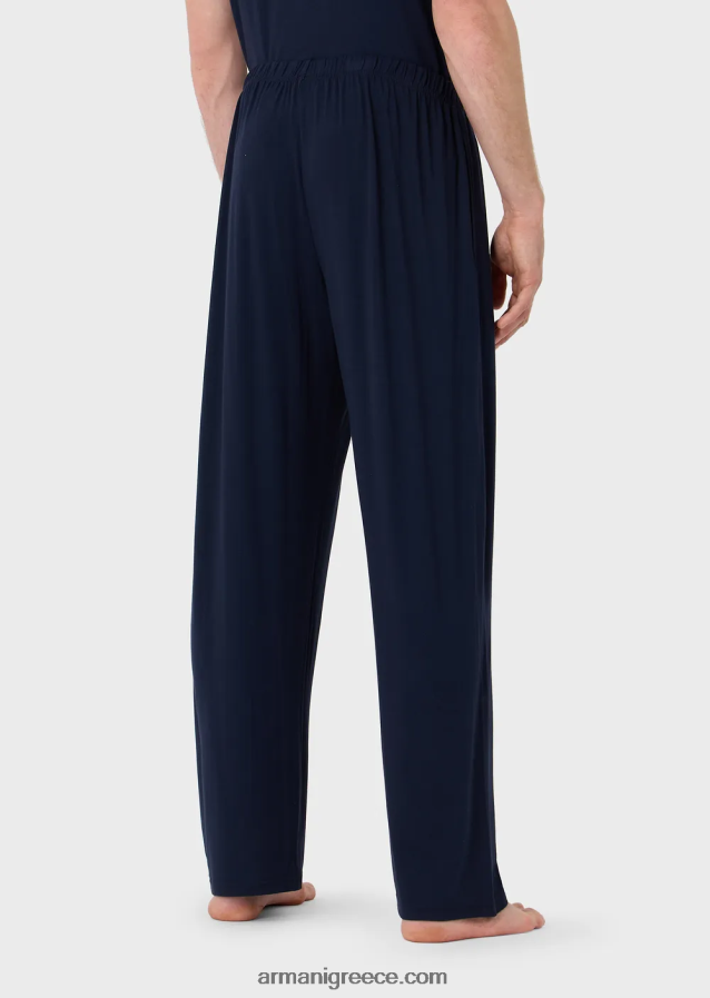 άνδρες Armani παντελόνι σαλονιού βισκόζης 4046R61809 ναυτικό μπλε