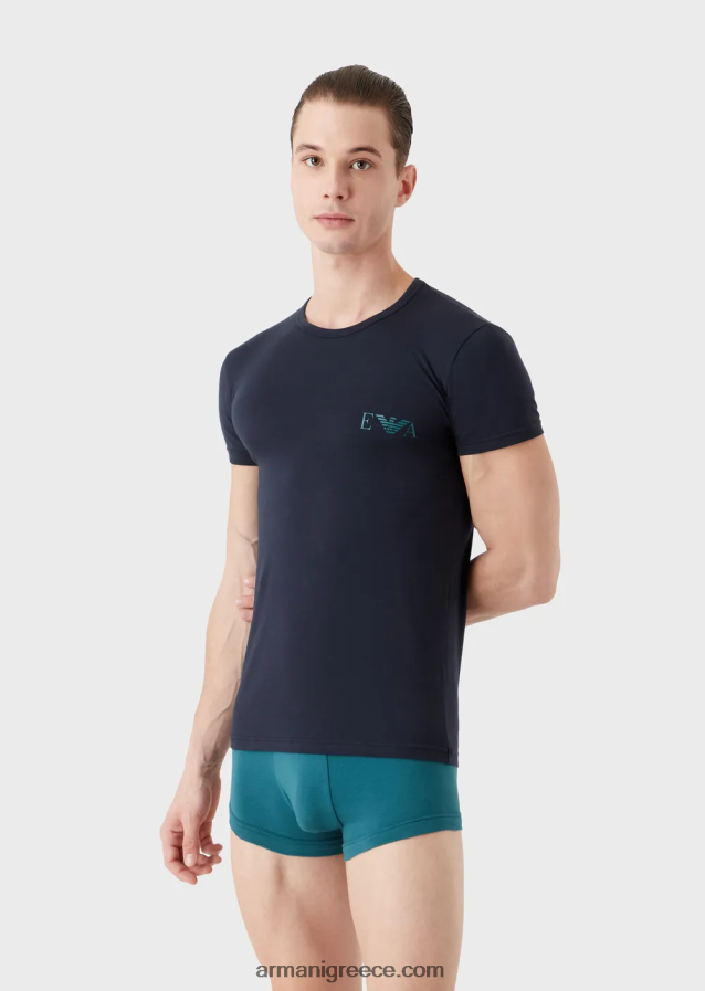 άνδρες Armani δύο πακέτα εσώρουχα slim-fit με έντονο μονόγραμμα λογότυπο 4046R61810 πρότυπο