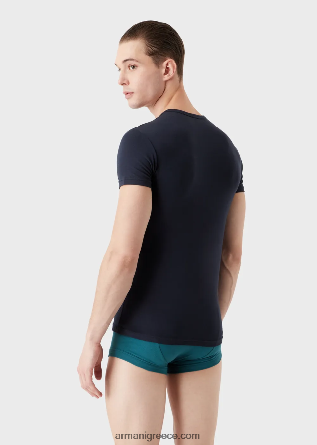 άνδρες Armani δύο πακέτα εσώρουχα slim-fit με έντονο μονόγραμμα λογότυπο 4046R61810 πρότυπο