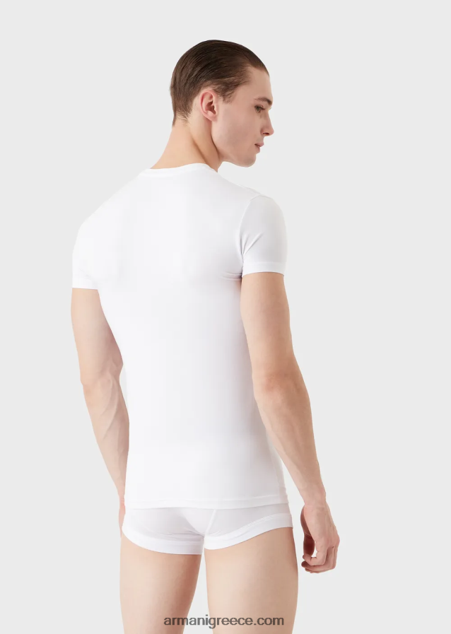 άνδρες Armani slim-fit εσώρουχο σε απαλό modal 4046R61814 άσπρο