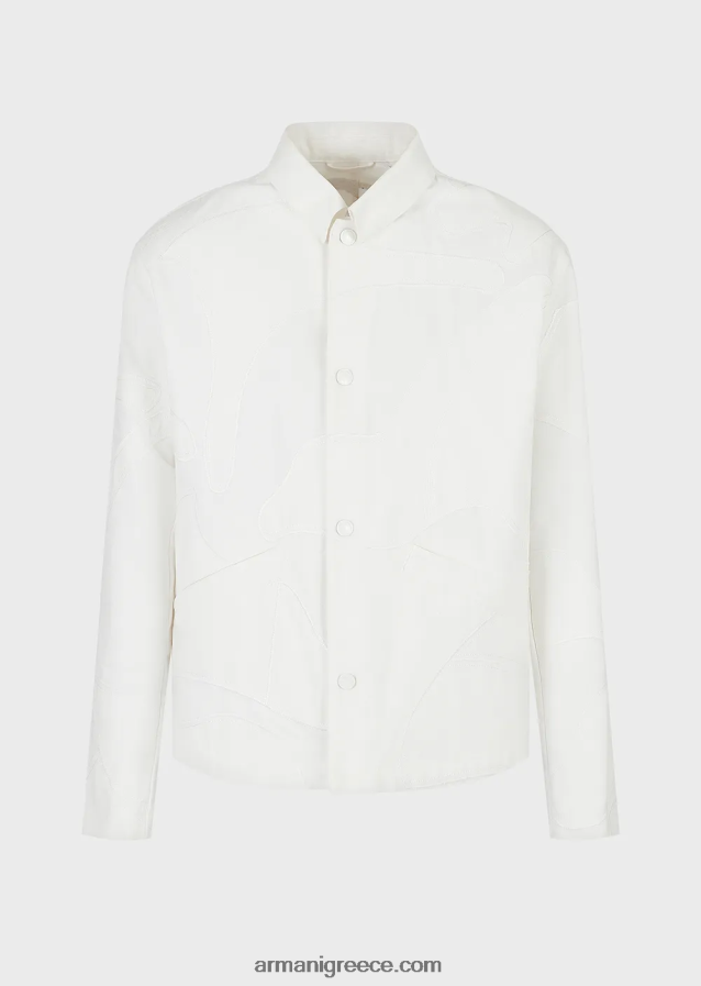 άνδρες Armani σακάκι καμβά με μεγάλο κέντημα παραλλαγής ασορτί χρώματος 4046R61302