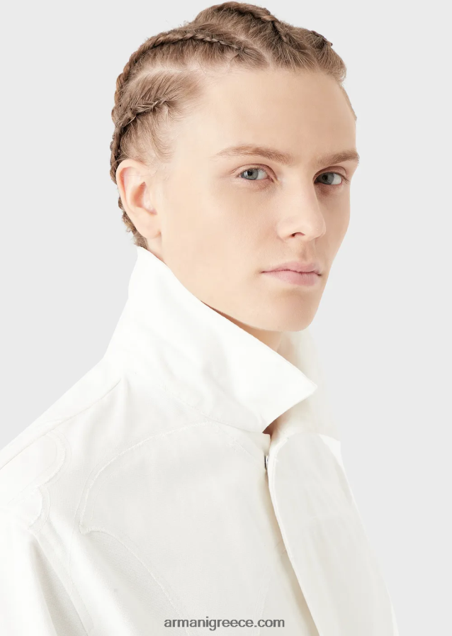 άνδρες Armani σακάκι καμβά με μεγάλο κέντημα παραλλαγής ασορτί χρώματος 4046R61302