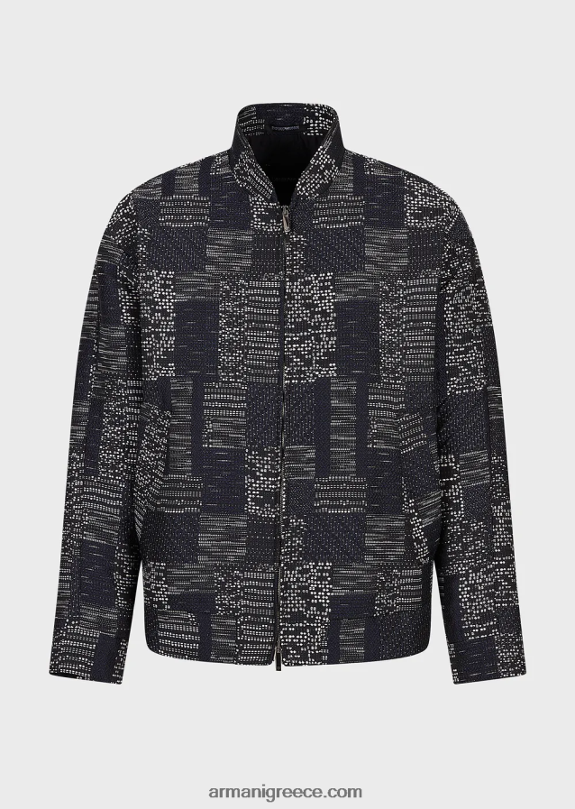 άνδρες Armani μπλουζόν βανίζ ζακάρ σε εφέ συνονθύλευμα 4046R61316 πρότυπο