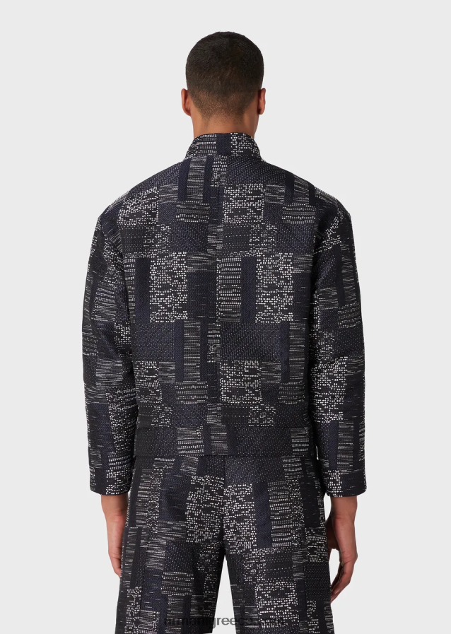 άνδρες Armani μπλουζόν βανίζ ζακάρ σε εφέ συνονθύλευμα 4046R61316 πρότυπο