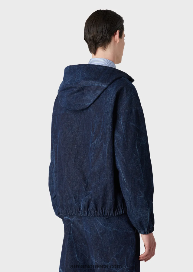 άνδρες Armani πέτρινο τζιν ανοράκ 4046R61324