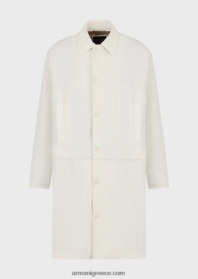 άνδρες Armani καμπαρντίνα από υδατοαπωθητικό σατέν νάιλον με αφαιρούμενο στρίφωμα 4046R61325