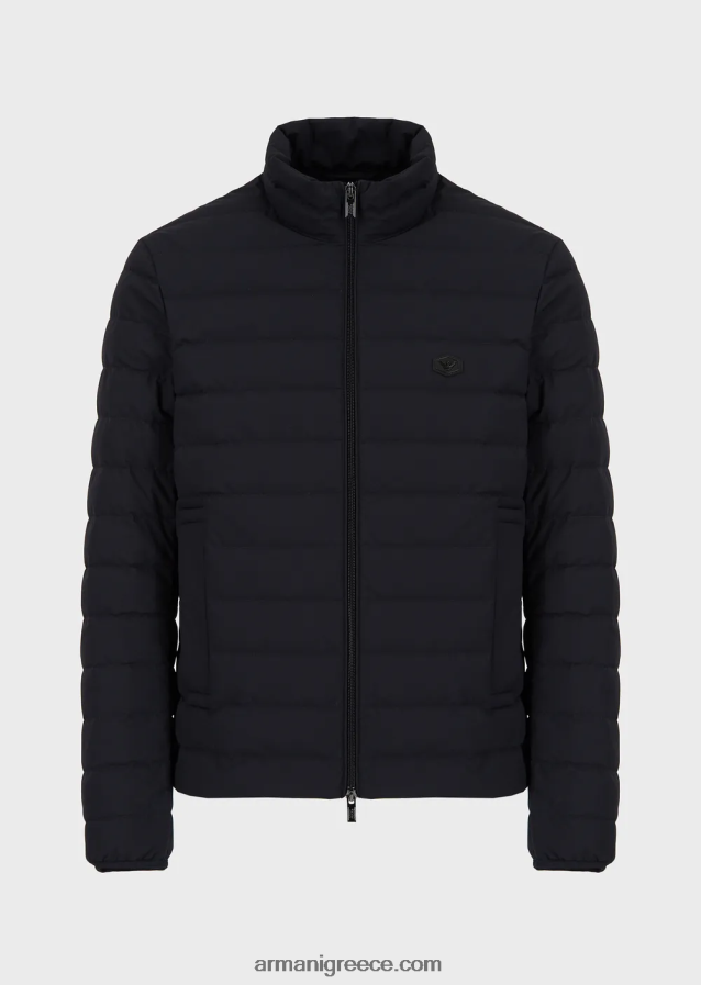 άνδρες Armani καπιτονέ νάιλον πουπουλένιο μπουφάν 4046R61330 ναυτικό μπλε