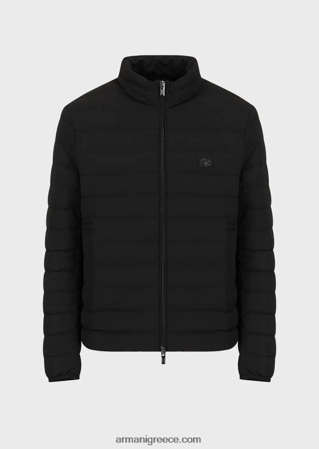 άνδρες Armani καπιτονέ νάιλον πουπουλένιο μπουφάν 4046R61331 μαύρος