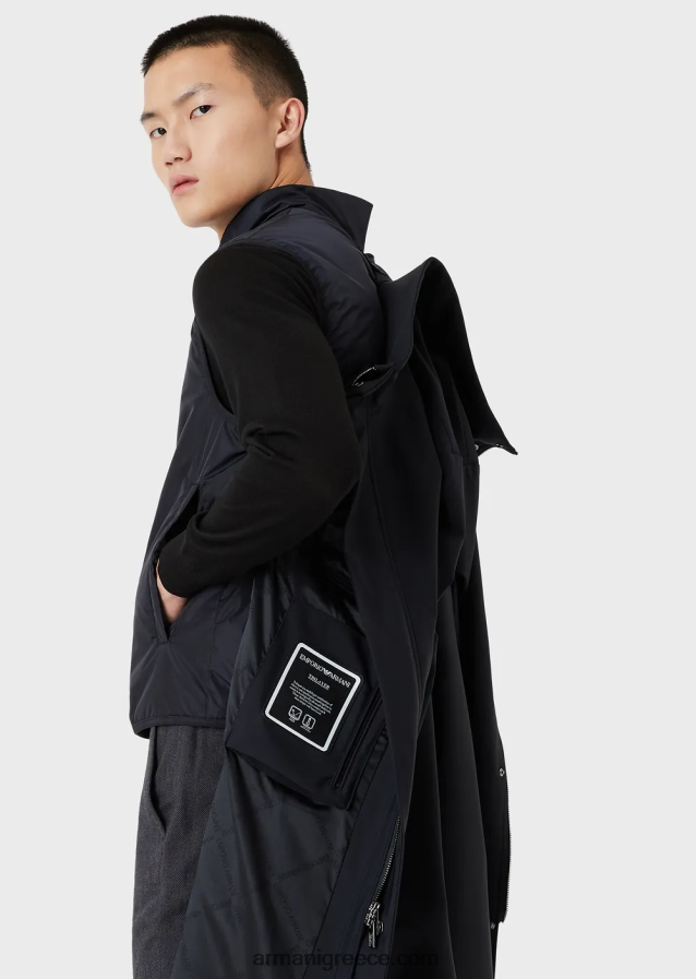 άνδρες Armani νάιλον καμπαρντίνα με αφαιρούμενο γιλέκο 4046R61340