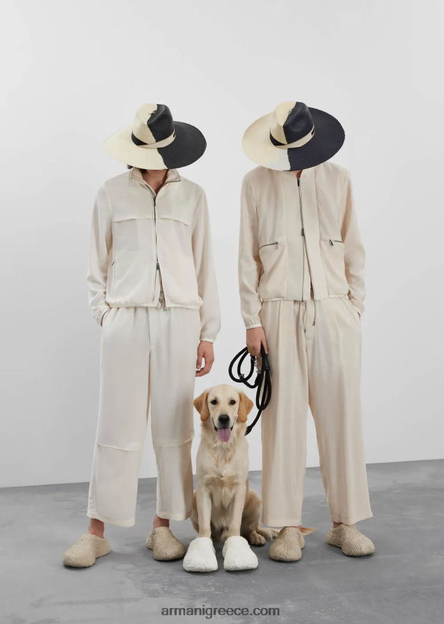 άνδρες Armani ρευστή κρέπα μπλούζον με φερμουάρ με πτερύγιο 4046R61346