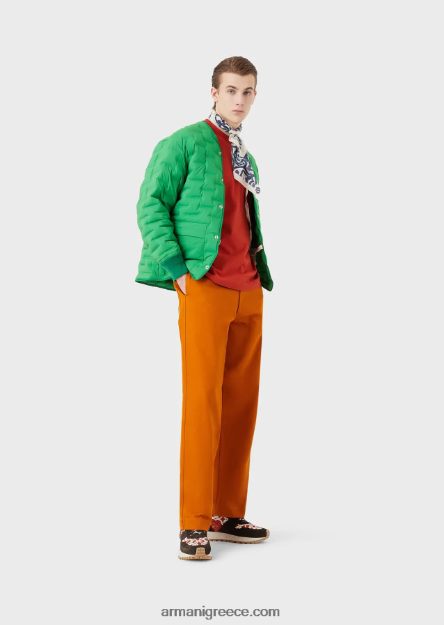 άνδρες Armani Μπουφάν βιώσιμης συλλογής με ανακυκλωμένο σατέν και επένδυση 4046R61350 πράσινος