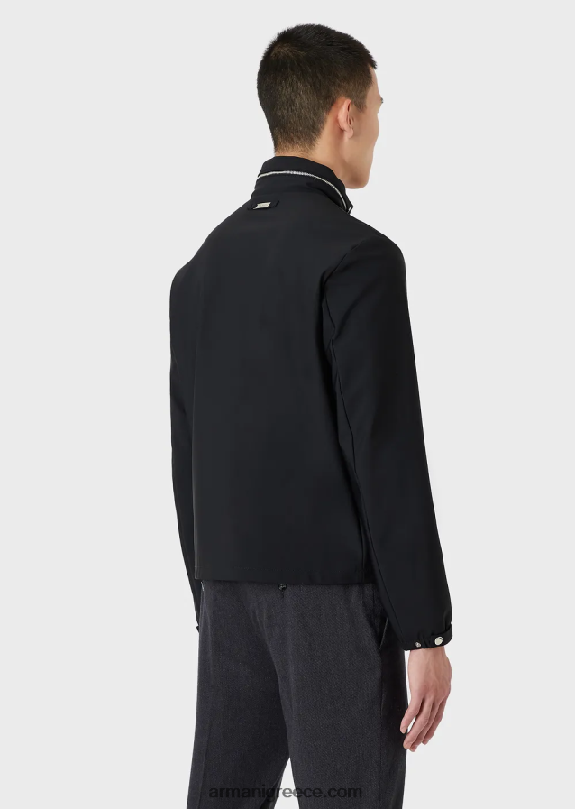 άνδρες Armani νάιλον μπλούζον με πλήρες φερμουάρ 4046R61356 μαύρος