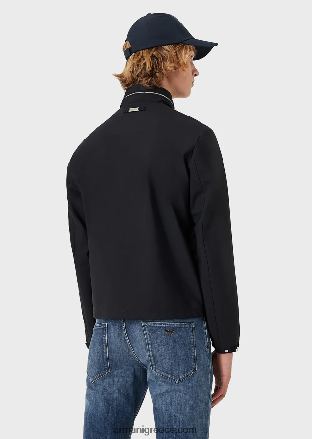 άνδρες Armani νάιλον μπλούζον με πλήρες φερμουάρ 4046R61357 ναυτικό μπλε