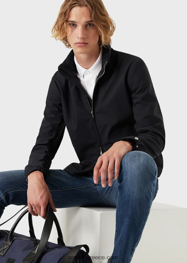 άνδρες Armani νάιλον μπλούζον με πλήρες φερμουάρ 4046R61357 ναυτικό μπλε