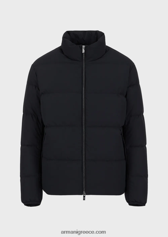 άνδρες Armani καπιτονέ νάιλον, τζάκετ με πλήρες φερμουάρ 4046R61363 ναυτικό μπλε