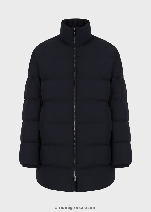 άνδρες Armani Υπερμεγέθη, καπιτονέ νάιλον, τζάκετ με πλήρες φερμουάρ 4046R61366