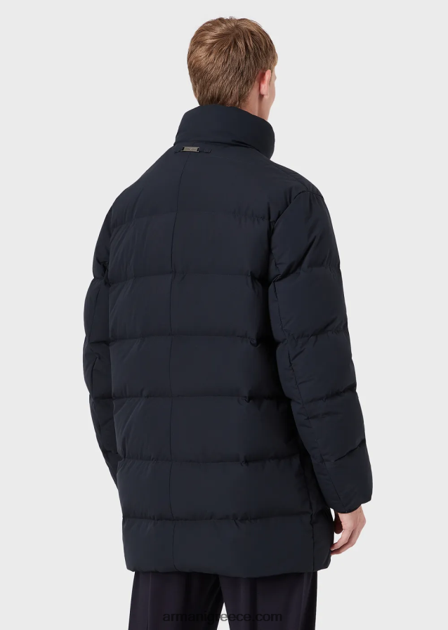 άνδρες Armani Υπερμεγέθη, καπιτονέ νάιλον, τζάκετ με πλήρες φερμουάρ 4046R61366