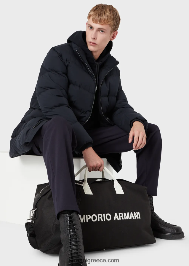 άνδρες Armani Υπερμεγέθη, καπιτονέ νάιλον, τζάκετ με πλήρες φερμουάρ 4046R61366