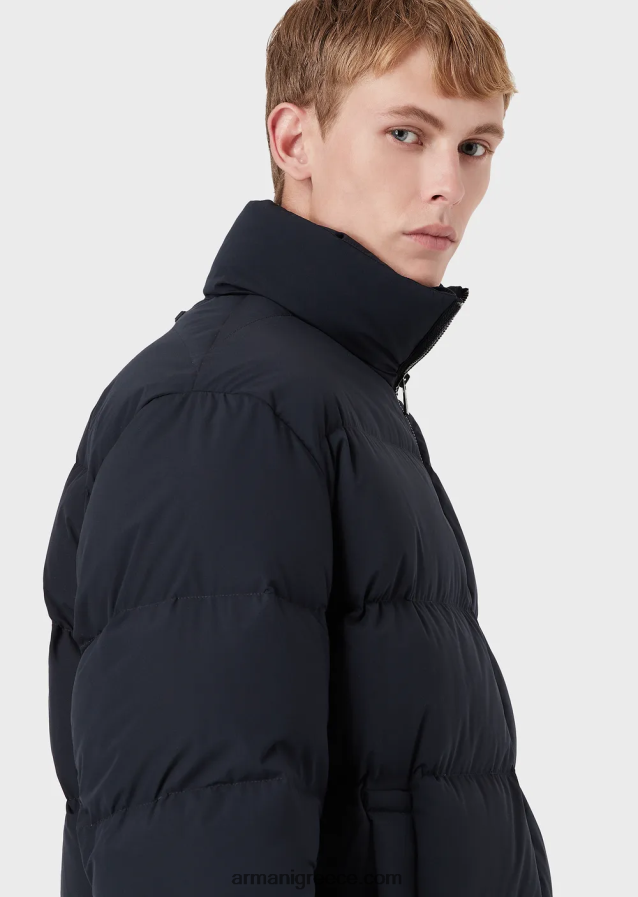 άνδρες Armani Υπερμεγέθη, καπιτονέ νάιλον, τζάκετ με πλήρες φερμουάρ 4046R61366