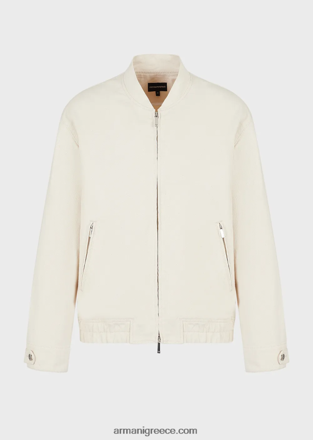 άνδρες Armani l'amour κεντημένο τζιν μπλουζόν με φερμουάρ 4046R61353