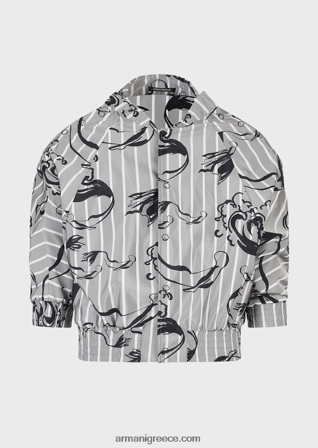 άνδρες Armani κοντομάνικη μπλούζα από τεχνικό ύφασμα με ριγέ τύπου mermaid 4046R61344