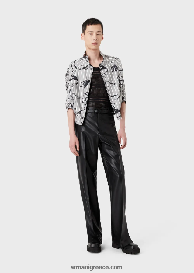 άνδρες Armani κοντομάνικη μπλούζα από τεχνικό ύφασμα με ριγέ τύπου mermaid 4046R61344