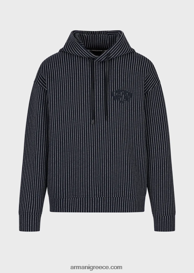 άνδρες Armani Φούτερ με κουκούλα σε μπλουζάκι με ρίγες 4046R61425