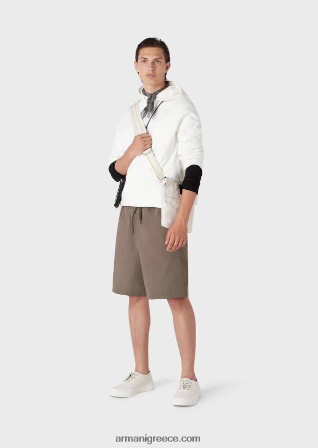 άνδρες Armani φούτερ με κουκούλα με μεγάλο κέντημα παραλλαγής ασορτί χρώματος 4046R61593 άσπρο