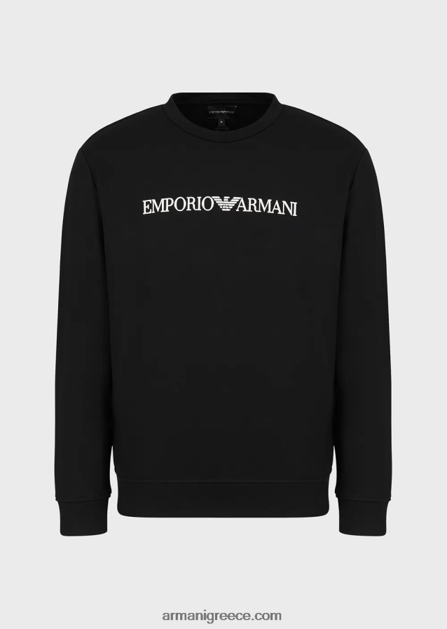 άνδρες Armani Μοντάλ φούτερ με στάμπα με λογότυπο 4046R61596 μαύρος