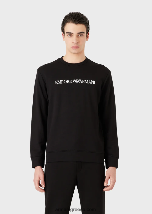 άνδρες Armani Μοντάλ φούτερ με στάμπα με λογότυπο 4046R61596 μαύρος