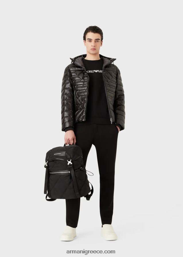 άνδρες Armani Μοντάλ φούτερ με στάμπα με λογότυπο 4046R61596 μαύρος
